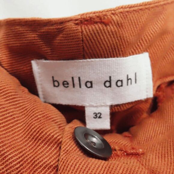 Bella Dahl Burn Orange Sedona Rolled Cuff Linen Utility Short 32 (14) - Picture 5 of 7